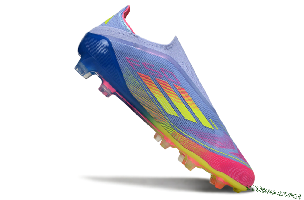 Men's Adidas F50 Elite Laceless FG Football Boots - Blue/Yellow/Red 4