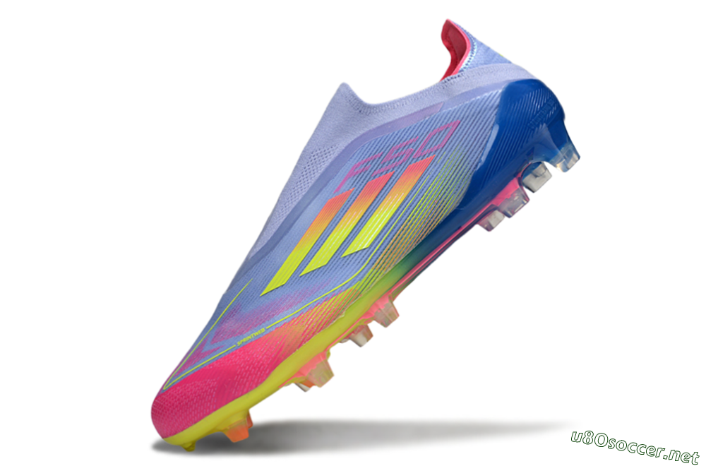 Men's Adidas F50 Elite Laceless FG Football Boots - Blue/Yellow/Red 5