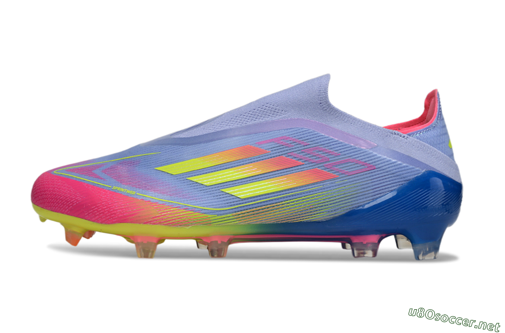 Men's Adidas F50 Elite Laceless FG Football Boots - Blue/Yellow/Red 0