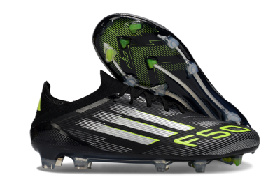 Men's Adidas F50 Elite FG Football Boots - Black/Silver/Yellow