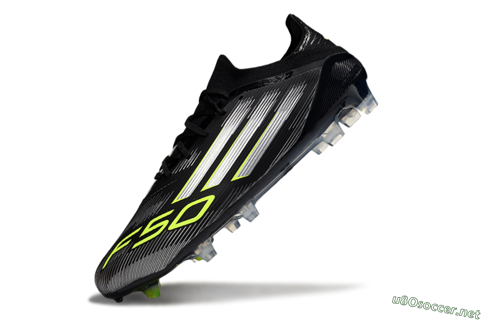 Men's Adidas F50 Elite FG Football Boots - Black/Silver/Yellow 5