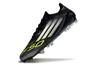 Men's Adidas F50 Elite FG Football Boots - Black/Silver/Yellow