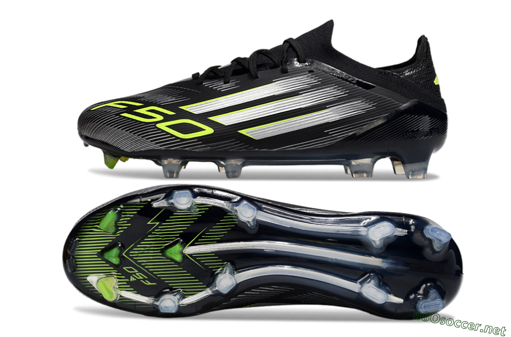 Men's Adidas F50 Elite FG Football Boots - Black/Silver/Yellow 1