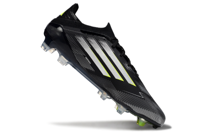 Men's Adidas F50 Elite FG Football Boots - Black/Silver/Yellow