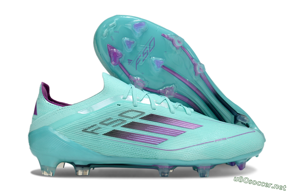 Men's Adidas F50 Elite FG Football Boots - Jade/Purple/Black 2