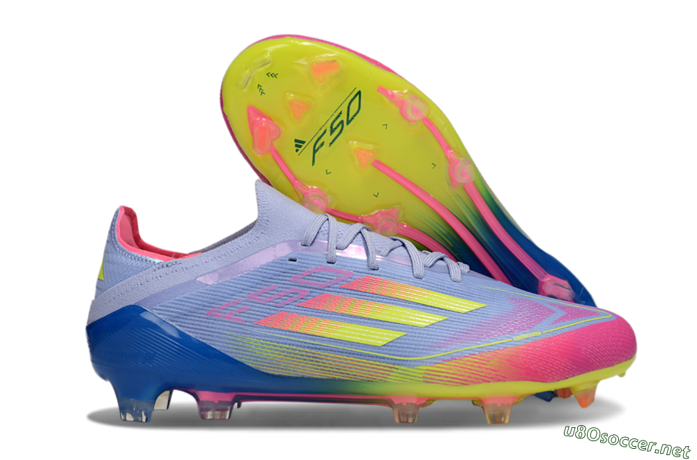 Men's Adidas F50 Elite FG Football Boots - Blue/Yellow/Pink 2