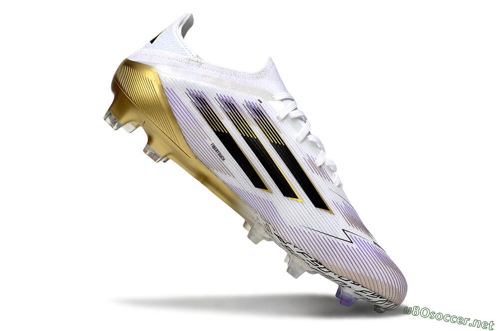 Men's Adidas F50 Elite FG Football Boots - White/Black/Purple/Gold 4