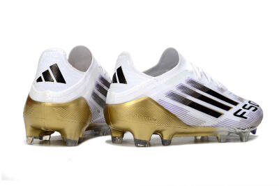 Men's Adidas F50 Elite FG Football Boots - White/Black/Purple/Gold
