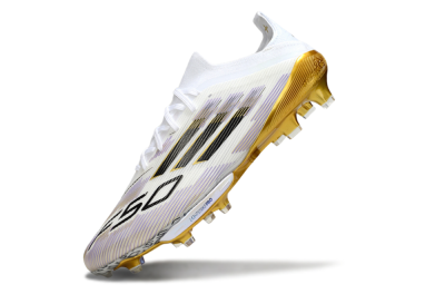 Men's Adidas F50+ Elite Lightstrike Pro FG Football Boots - White/Black/Gold