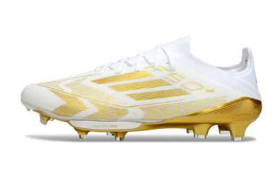 Men's Adidas F50+ Elite Lightstrike Pro FG Football Boots - White/Gold