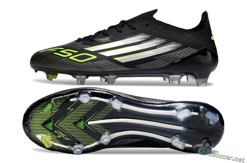 Men's Adidas F50 Elite FG Football Boots - Black/Silver/Yellow 1