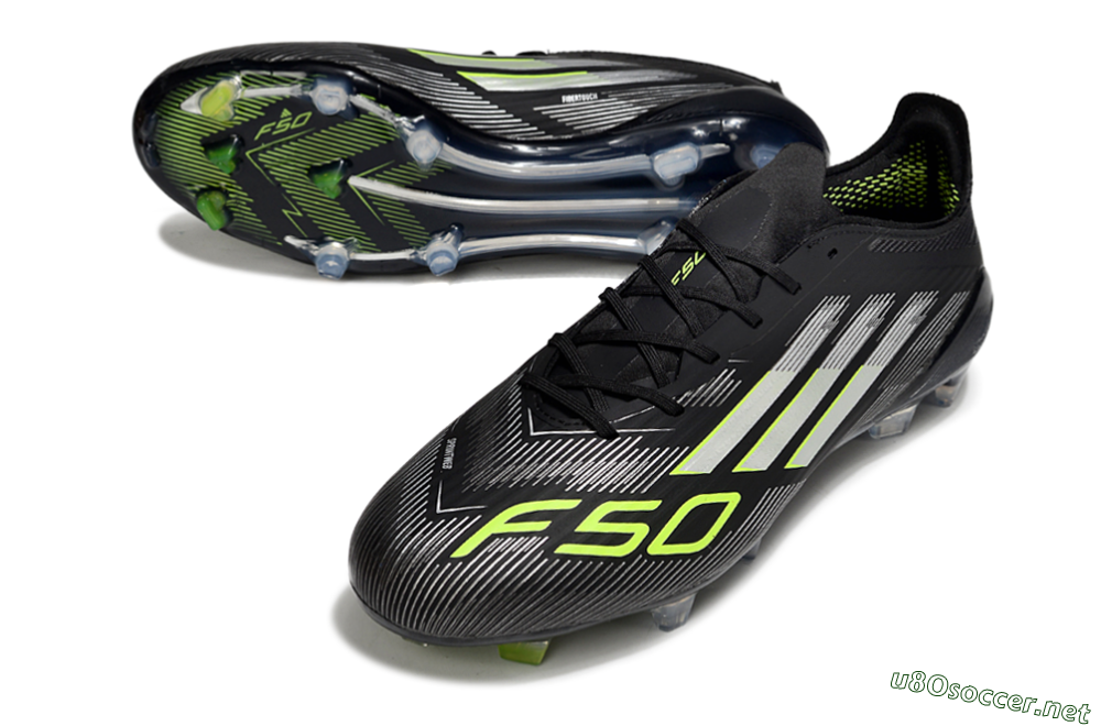 Men's Adidas F50 Elite FG Football Boots - Black/Silver/Yellow 3