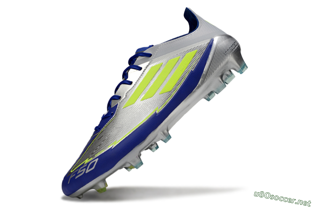 Men's Messi x Adidas F50 Elite FG Football Boots - Silver/Yellow/Blue 5