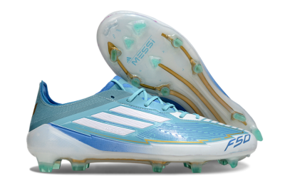 Men's Messi x Adidas F50 Elite FG Football Boots - Jade/White/Blue