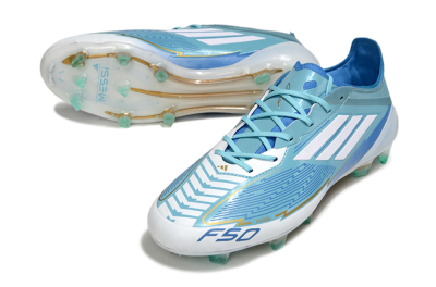 Men's Messi x Adidas F50 Elite FG Football Boots - Jade/White/Blue