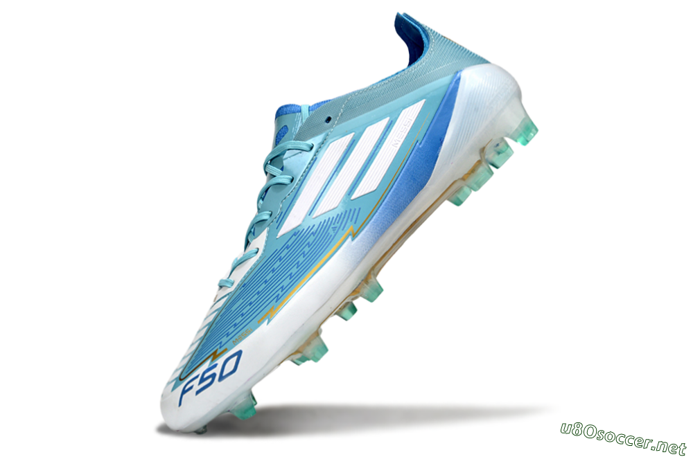Men's Messi x Adidas F50 Elite FG Football Boots - Jade/White/Blue 5