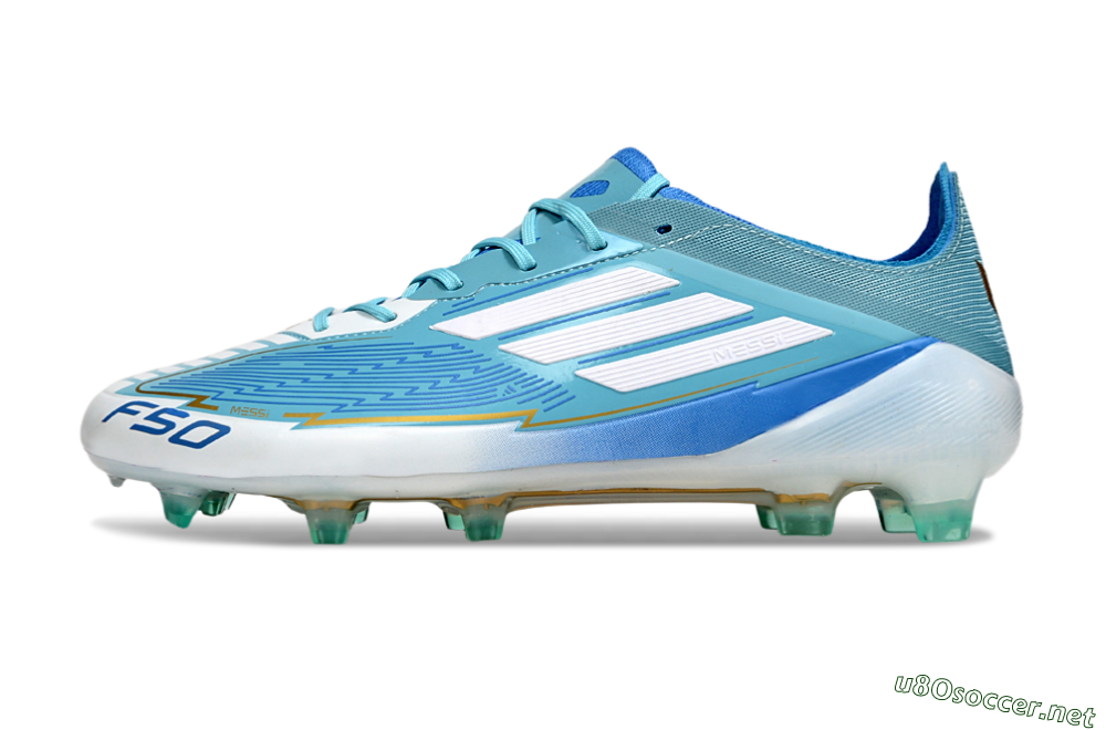 Men's Messi x Adidas F50 Elite FG Football Boots - Jade/White/Blue 0
