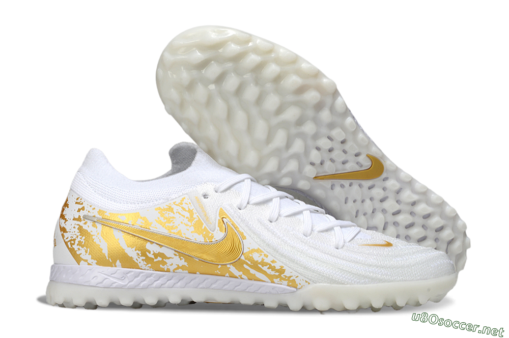 Men's Nike Phantom GX 2 Elite TF Football Shoes - White/Gold 2