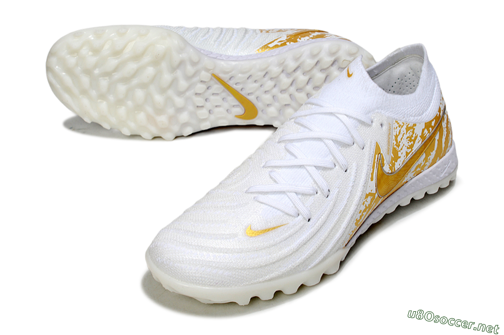 Men's Nike Phantom GX 2 Elite TF Football Shoes - White/Gold 3
