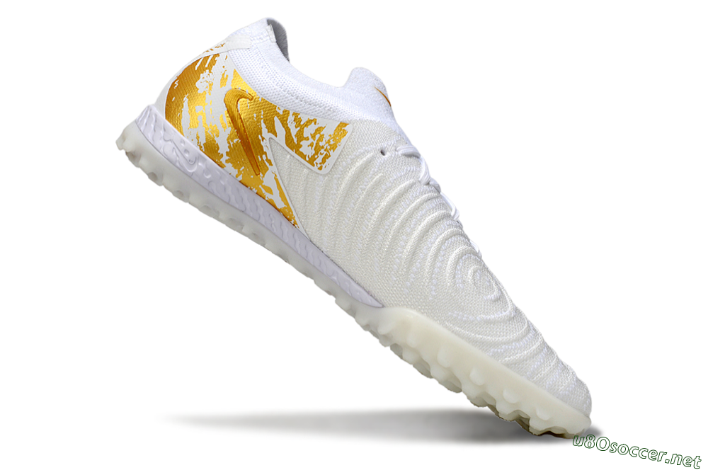 Men's Nike Phantom GX 2 Elite TF Football Shoes - White/Gold 4