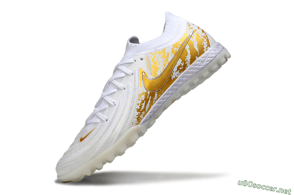 Men's Nike Phantom GX 2 Elite TF Football Shoes - White/Gold 5