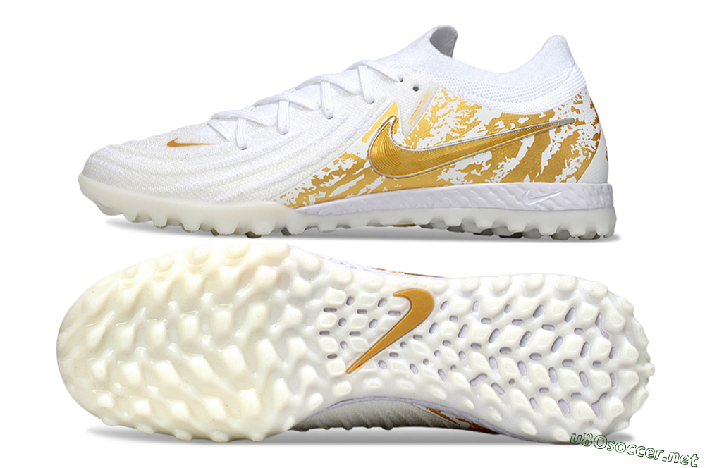Men's Nike Phantom GX 2 Elite TF Football Shoes - White/Gold 1