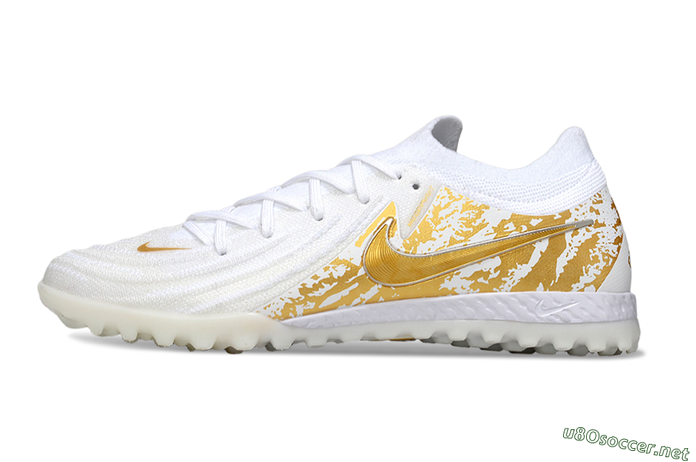 Men's Nike Phantom GX 2 Elite TF Football Shoes - White/Gold 0