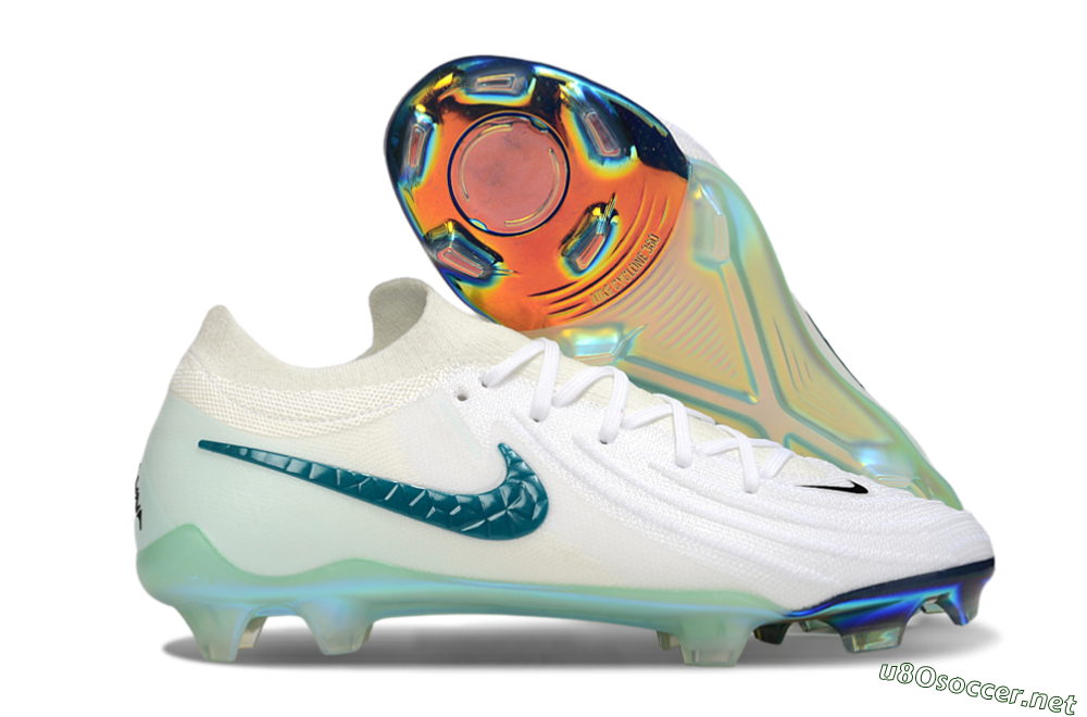 Men's Nike Phantom GX 2 Elite FG Football Boots - White/Black/Jade 2