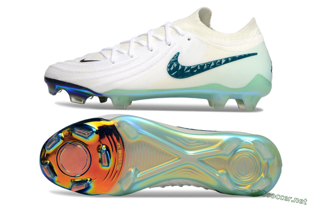 Men's Nike Phantom GX 2 Elite FG Football Boots - White/Black/Jade 1