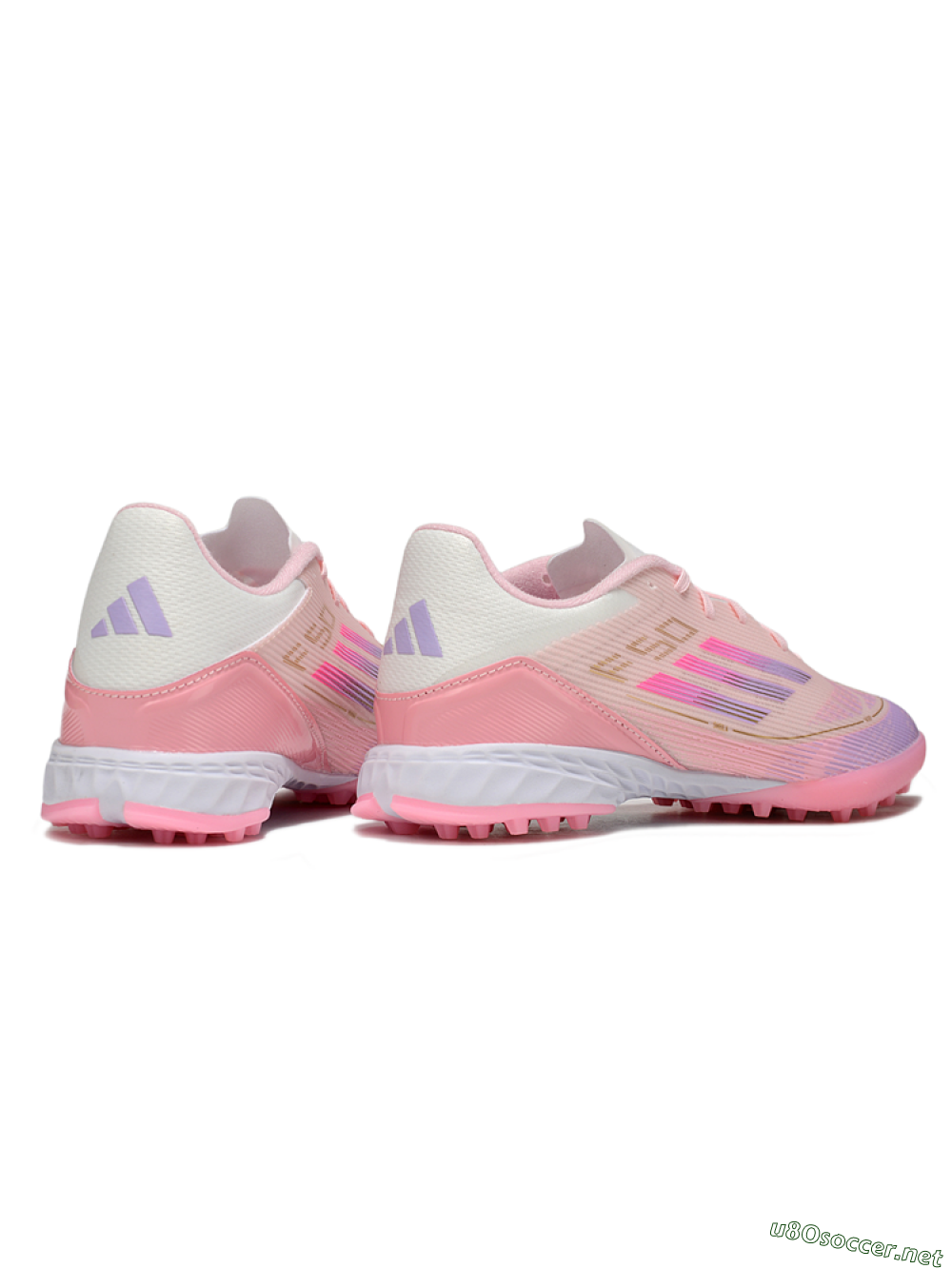 Unisex Adidas F50 Pro TF Football Shoes - Pink/Purple/Gold 6