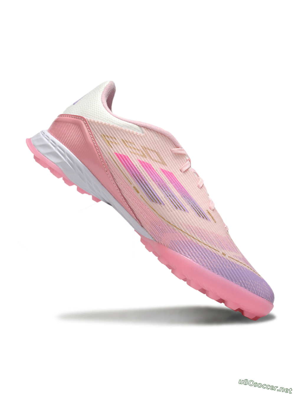 Unisex Adidas F50 Pro TF Football Shoes - Pink/Purple/Gold 4