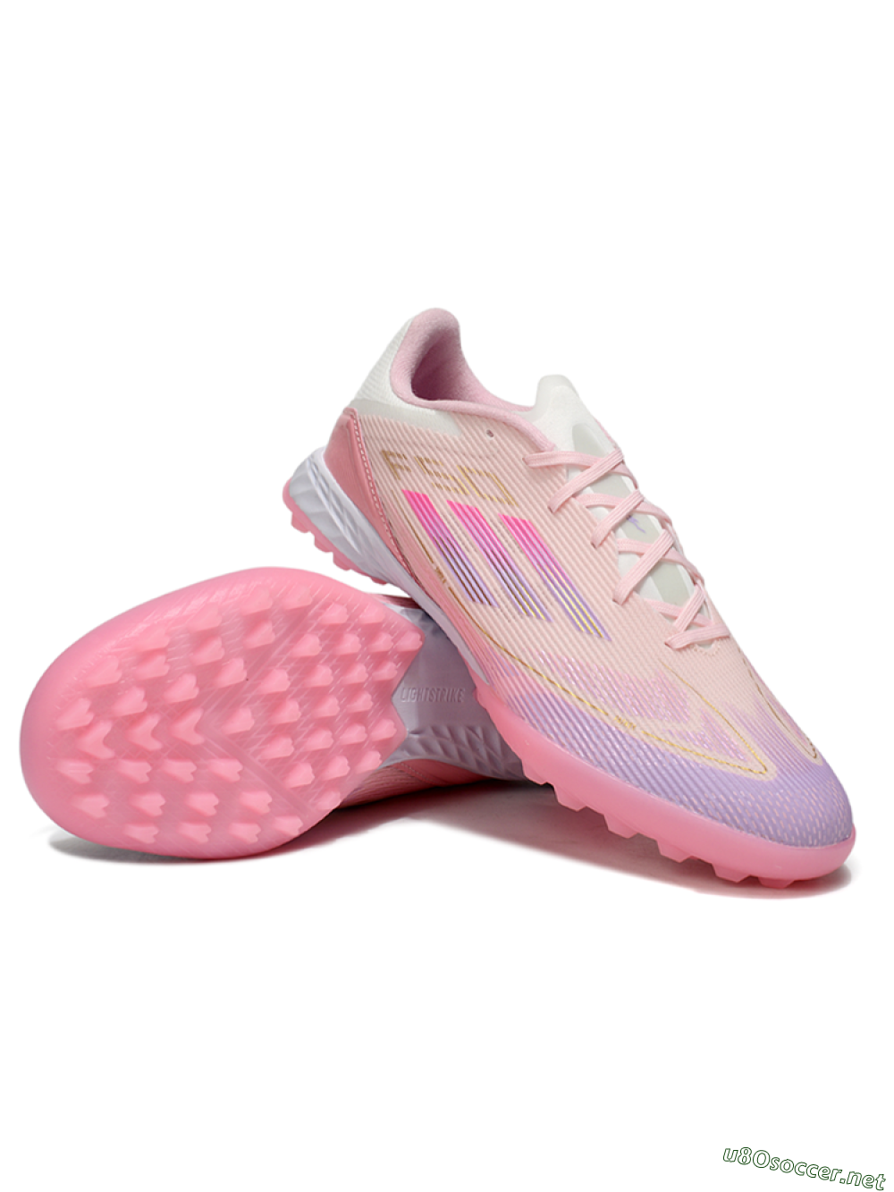 Unisex Adidas F50 Pro TF Football Shoes - Pink/Purple/Gold 3