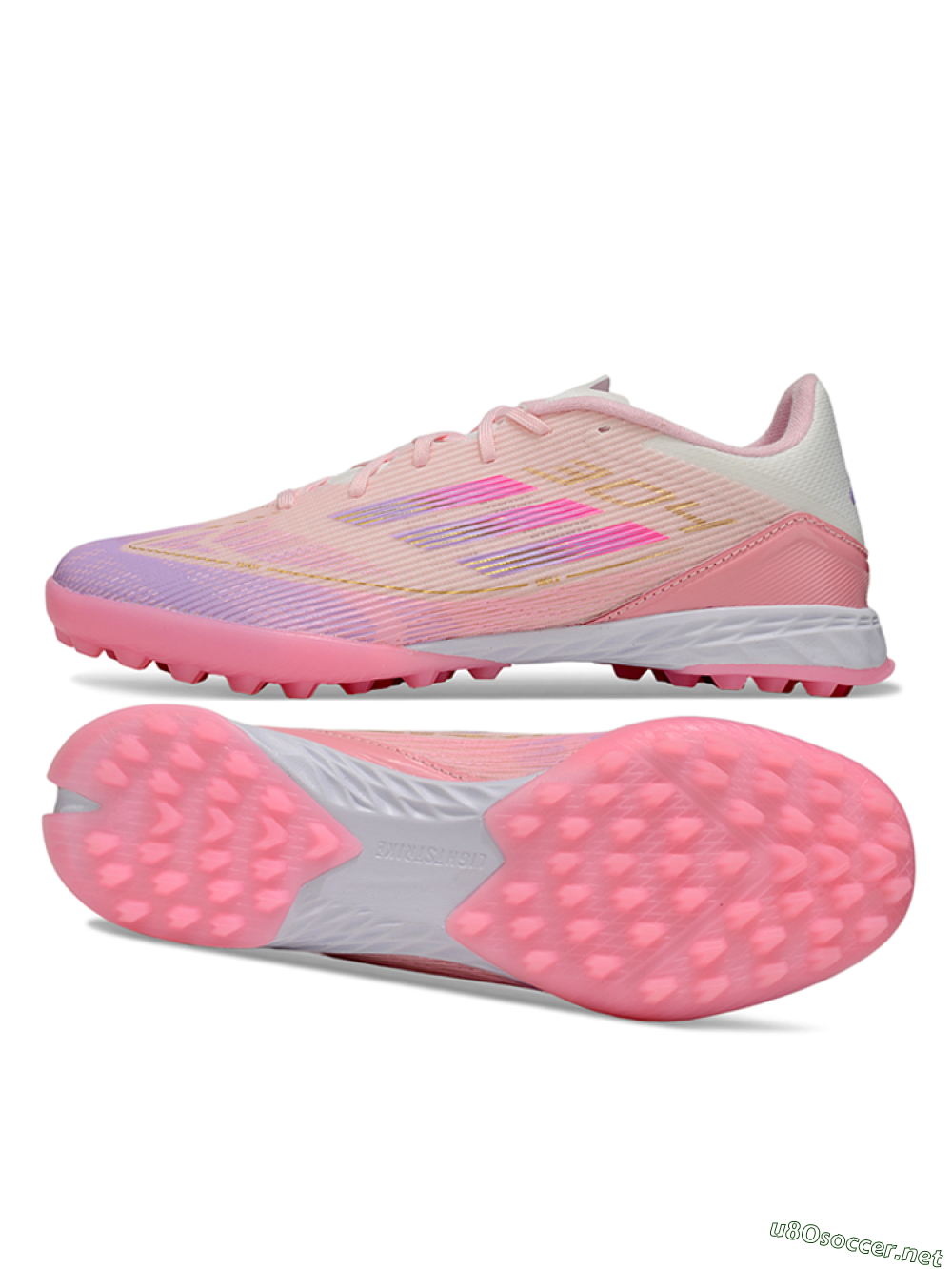 Unisex Adidas F50 Pro TF Football Shoes - Pink/Purple/Gold 1