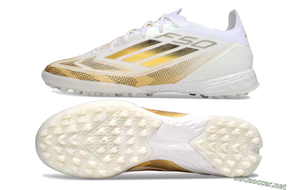 Men's Adidas F50 Elite Kings League TF Football Shoes - White/Yellow/Black 1