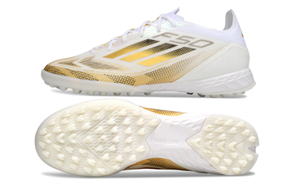 Men's Adidas F50 Elite Kings League TF Football Shoes - White/Yellow/Black