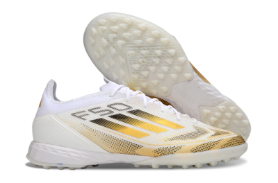 Men's Adidas F50 Elite Kings League TF Football Shoes - White/Yellow/Black