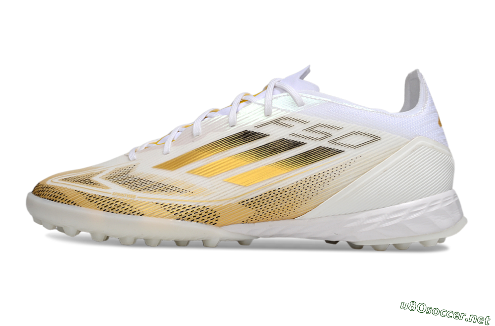 Men's Adidas F50 Elite Kings League TF Football Shoes - White/Yellow/Black 0