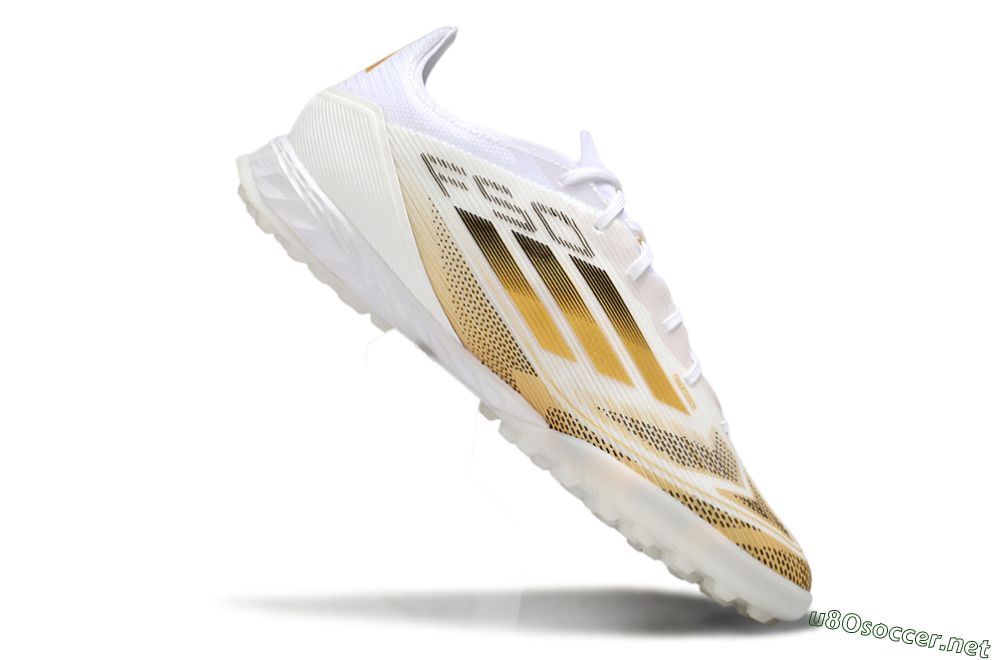 Men's Adidas F50 Elite Kings League TF Football Shoes - White/Yellow/Black 4
