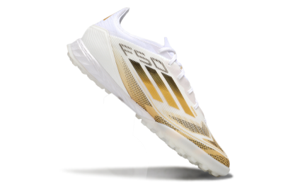 Men's Adidas F50 Elite Kings League TF Football Shoes - White/Yellow/Black