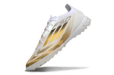 Men's Adidas F50 Elite Kings League TF Football Shoes - White/Yellow/Black
