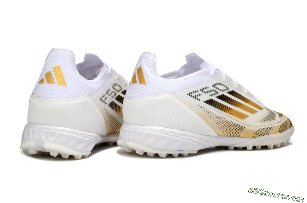 Men's Adidas F50 Elite Kings League TF Football Shoes - White/Yellow/Black 6