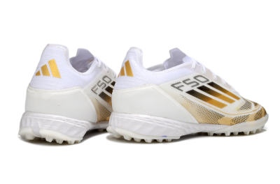 Men's Adidas F50 Elite Kings League TF Football Shoes - White/Yellow/Black