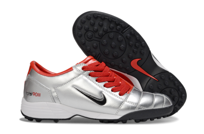 Unisex Nike Total 90 II TF Football Shoes - Silver/Black/Red