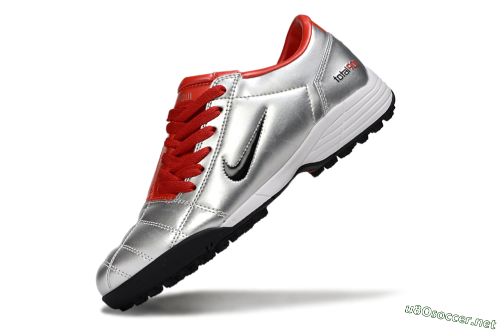 Unisex Nike Total 90 II TF Football Shoes - Silver/Black/Red 5