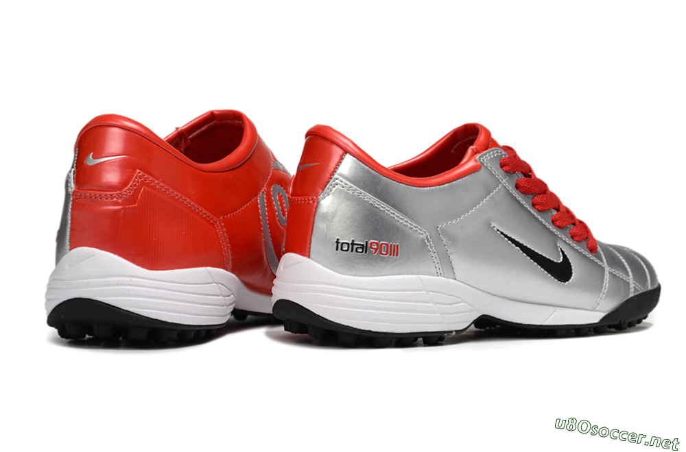 Unisex Nike Total 90 II TF Football Shoes - Silver/Black/Red 6