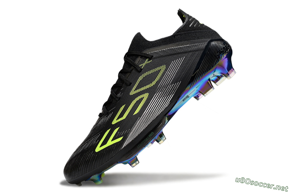 Men's Adidas F50+ Elite Lightstrike Pro FG Football Boots - Black/Yellow/Silver 5