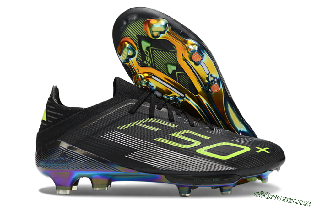 Men's Adidas F50+ Elite Lightstrike Pro FG Football Boots - Black/Yellow/Silver 2