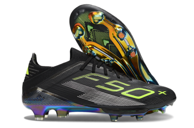 Men's Adidas F50+ Elite Lightstrike Pro FG Football Boots - Black/Yellow/Silver