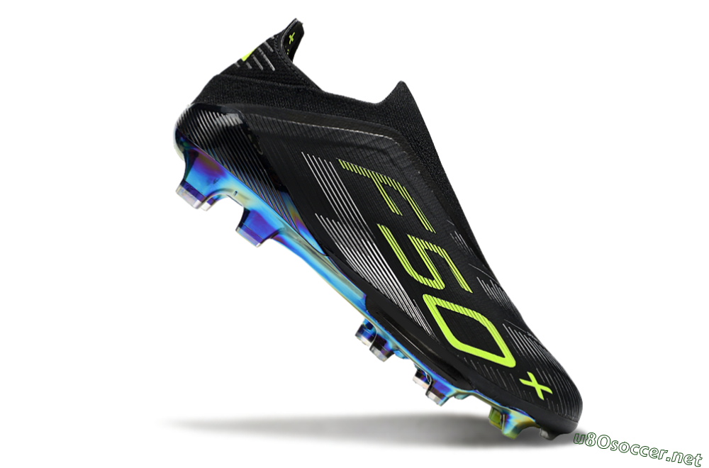 Men's Adidas F50+ Elite Lightstrike Pro Laceless FG Football Boots - Black/Yellow/Silver 4