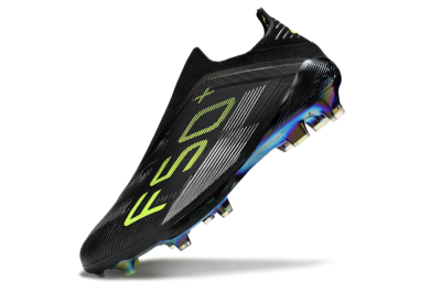 Men's Adidas F50+ Elite Lightstrike Pro Laceless FG Football Boots - Black/Yellow/Silver